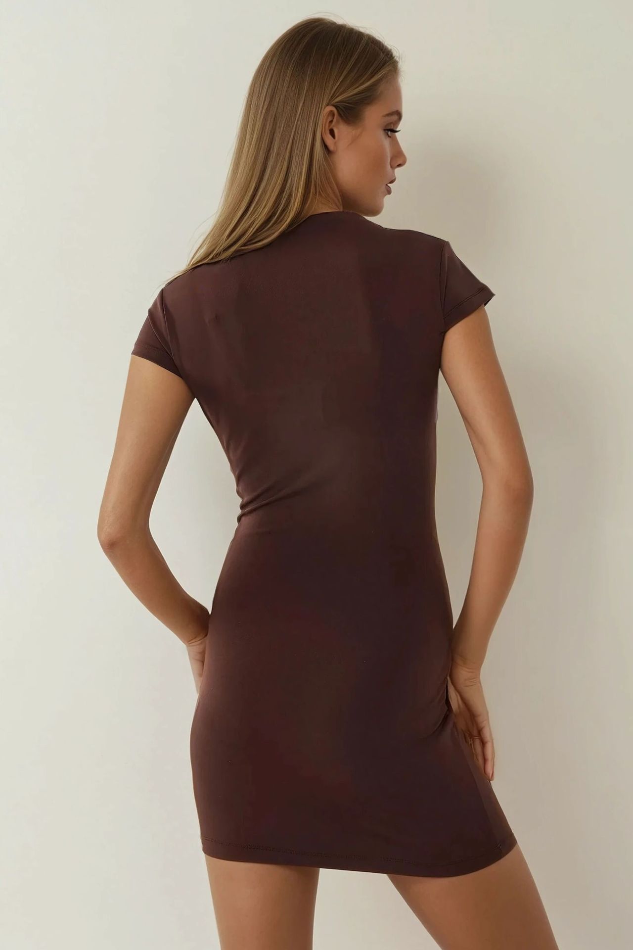 Bodycon Mini Dress with Crew Neck