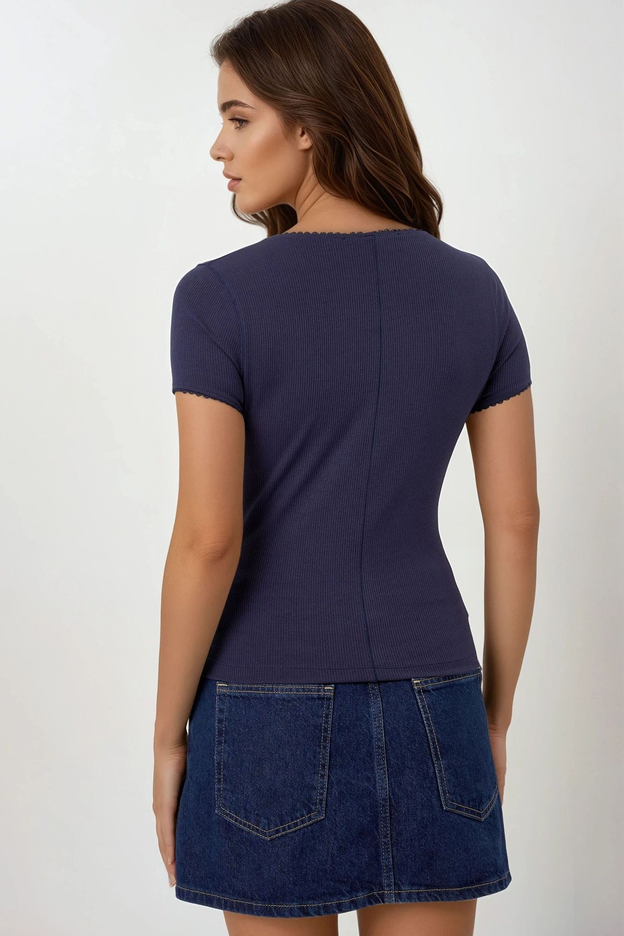 Textured Buttoned Knit Top