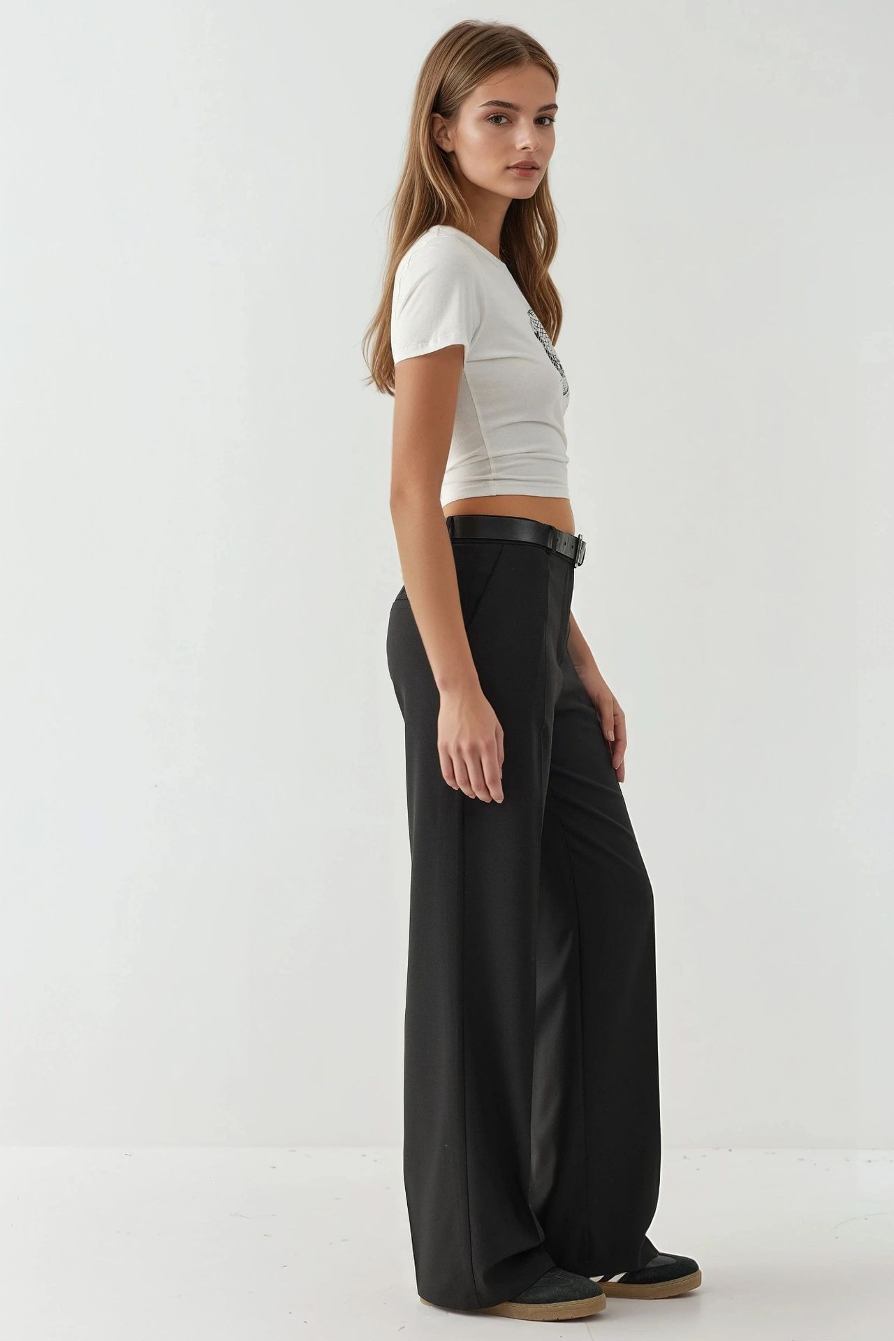 Viscose Blend Straight Leg Pants 3