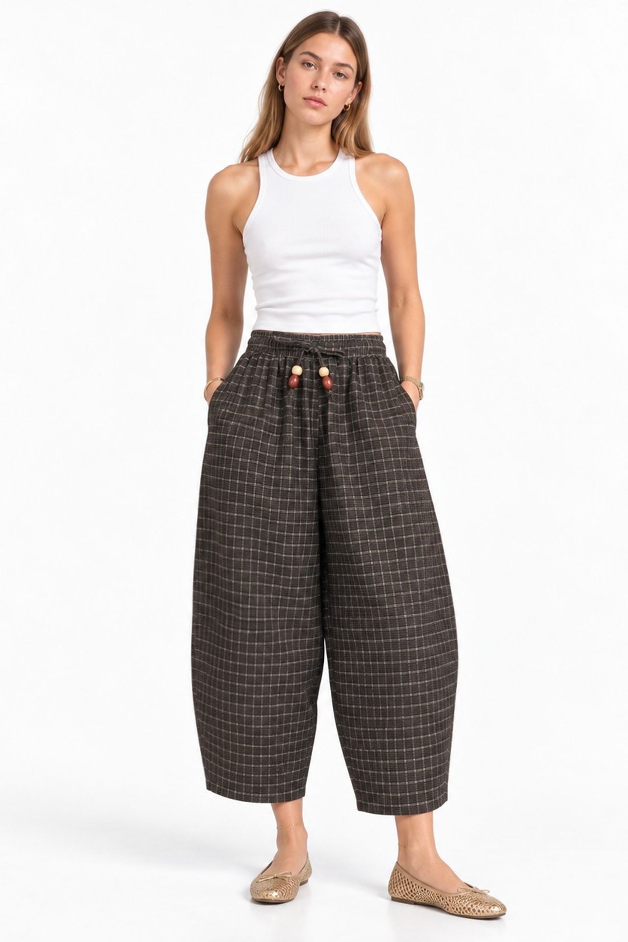Plaid Culotte Pants 2