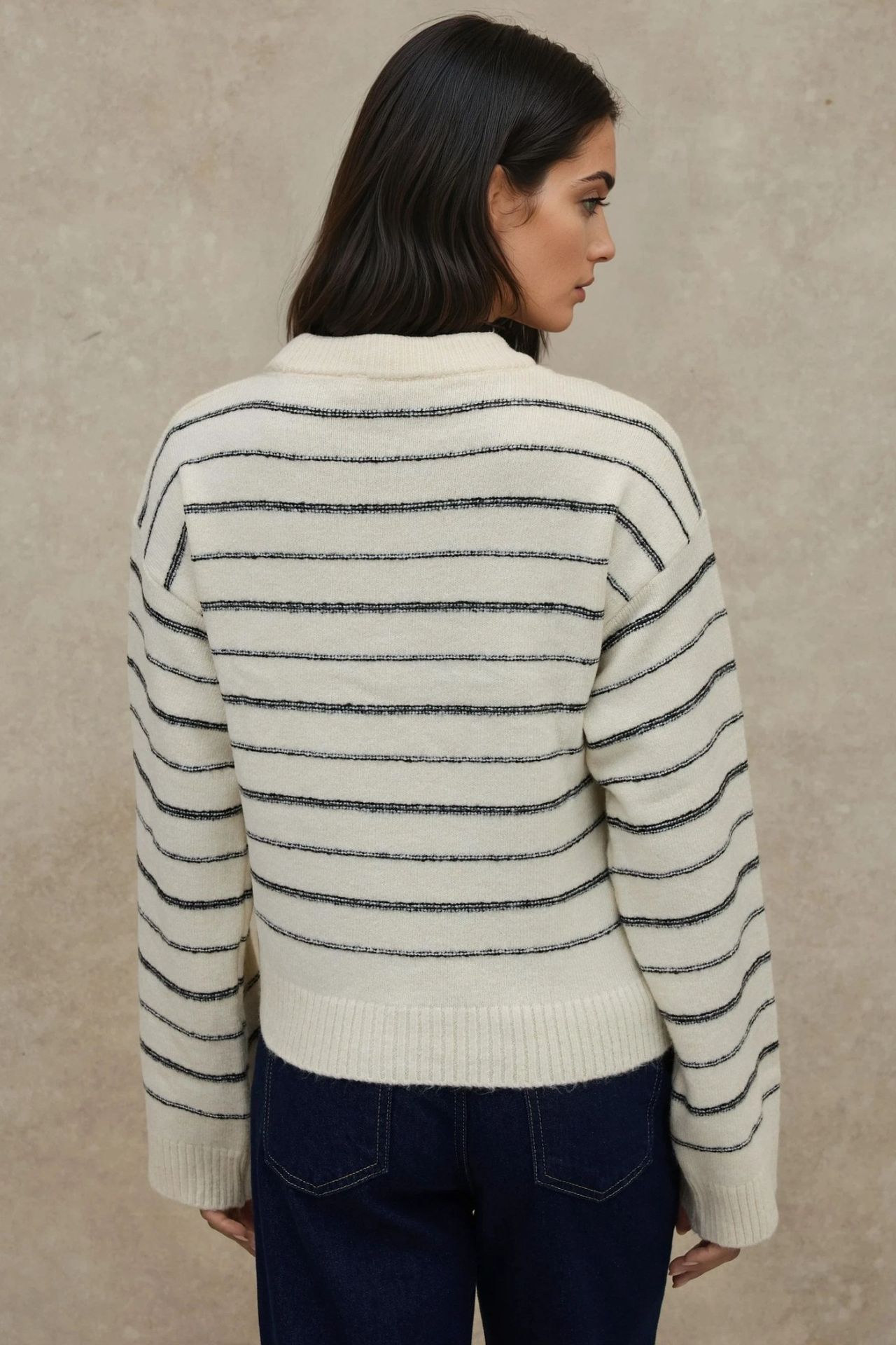 Striped Crew Neck Soft Touch Sweater 3