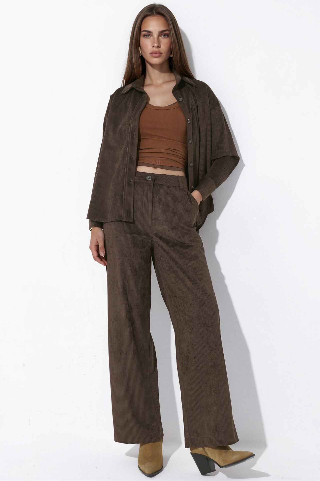 Straight Cut Velvet Shirt 2