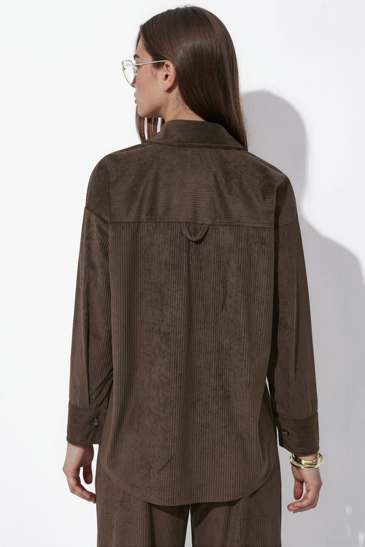Straight Cut Velvet Shirt 4