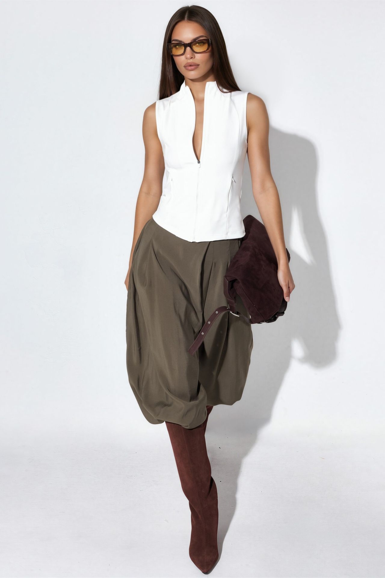 Fitted Turtleneck Sleeveless Active Top 6