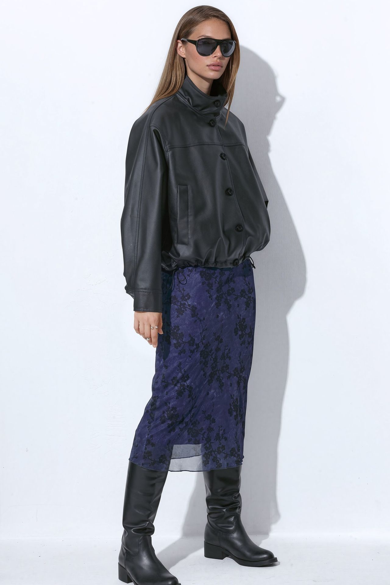 Faux Leather Bomber Jacket 6