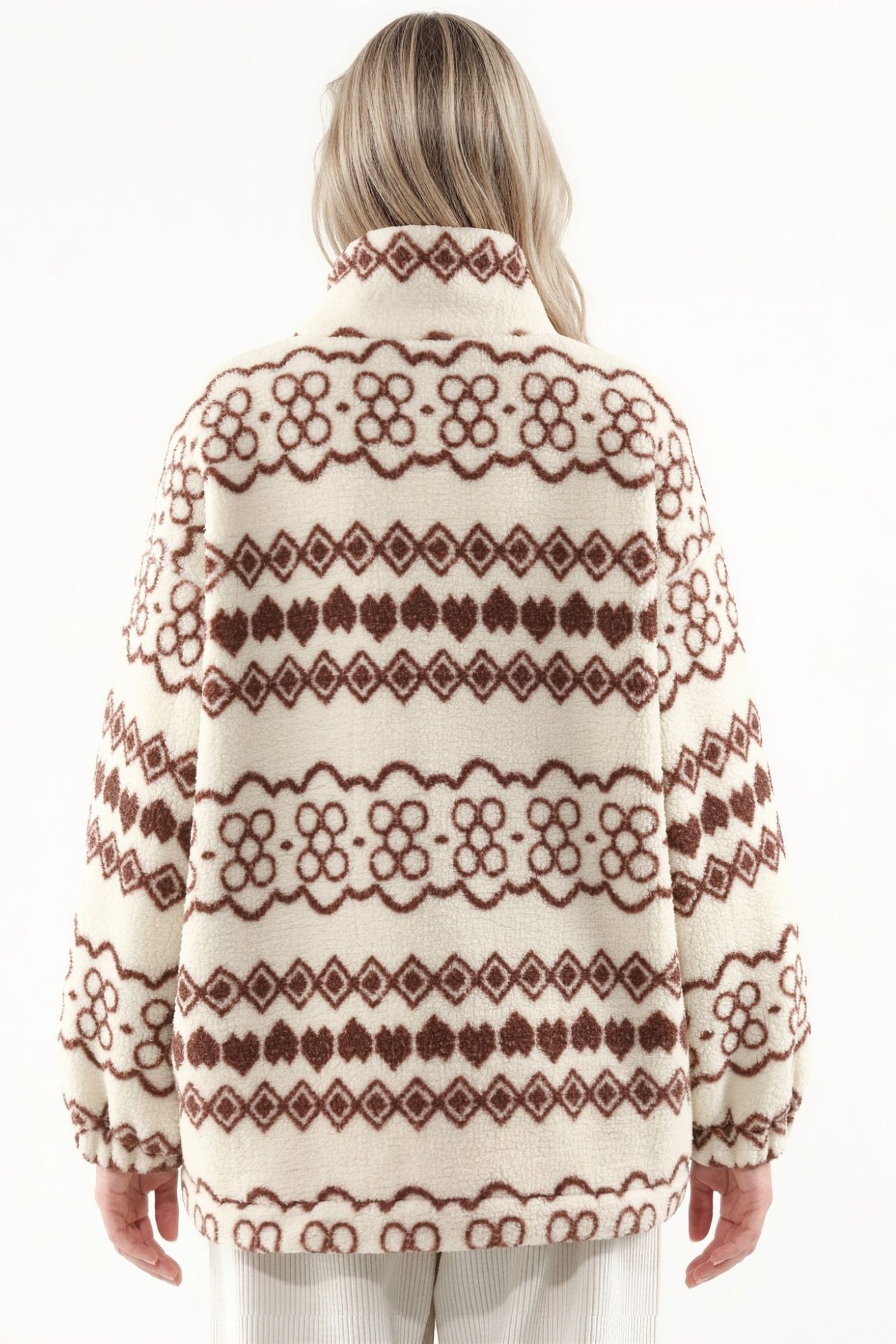 Ethnic Pattern Faux Fur Jacket 4