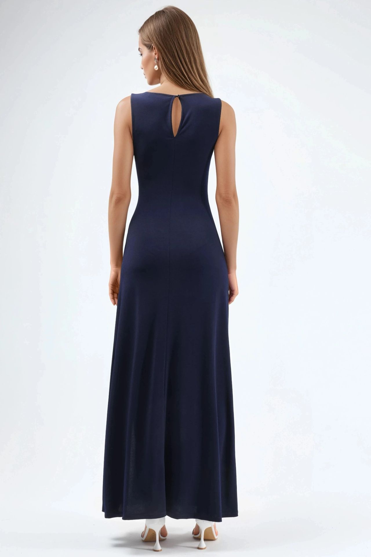 Slit Detailed Ruched Sandy Maxi Dress 3