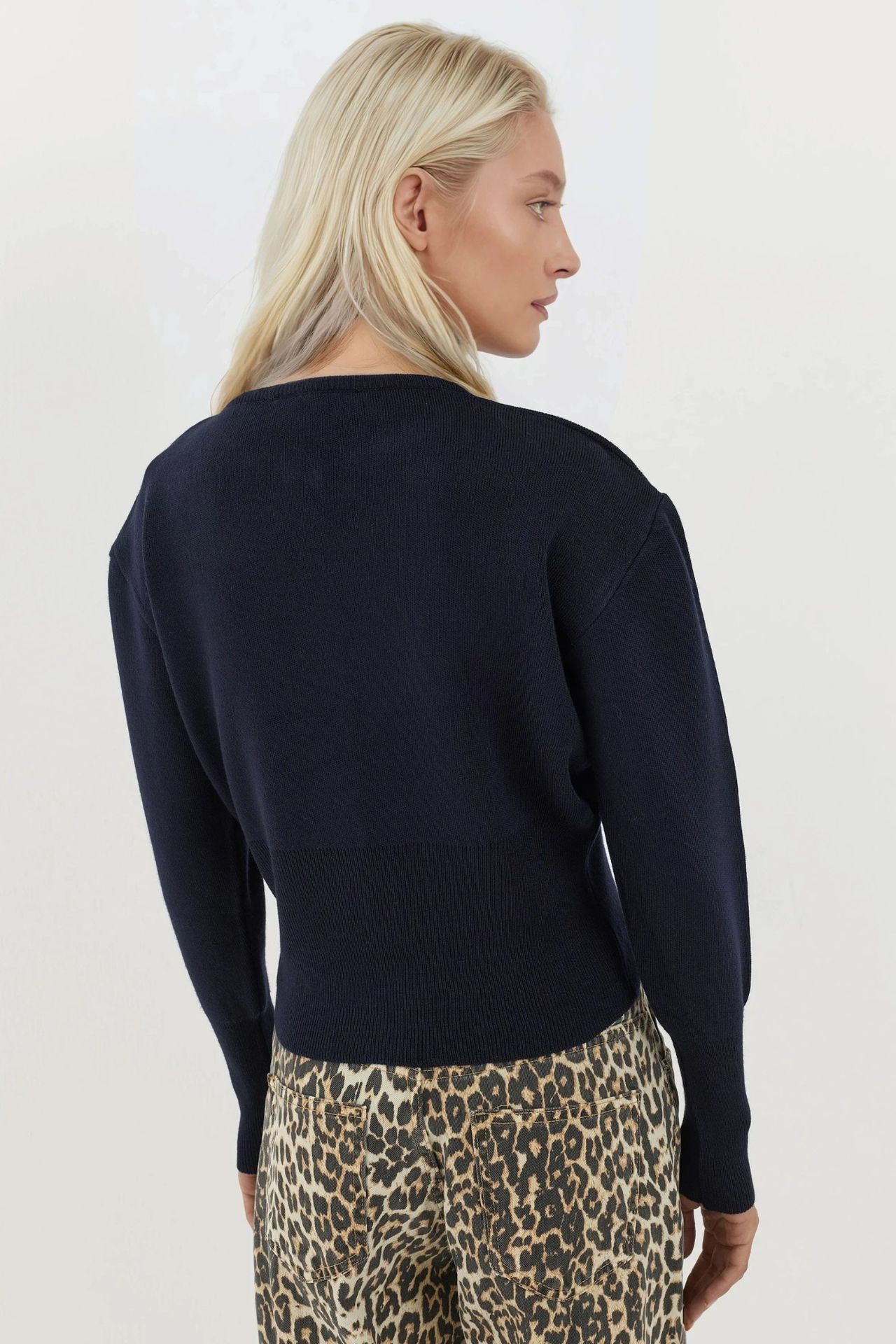 Slim Fit Crew Neck Knit Cardigan