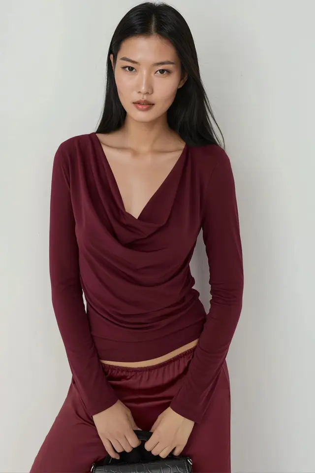 Cowl Neck Knitted Top