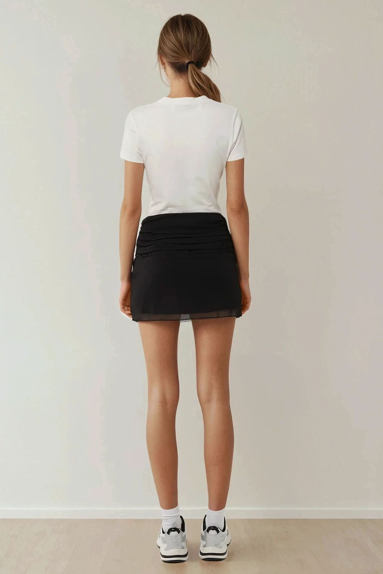 Fitted Mini Chiffon Skirt