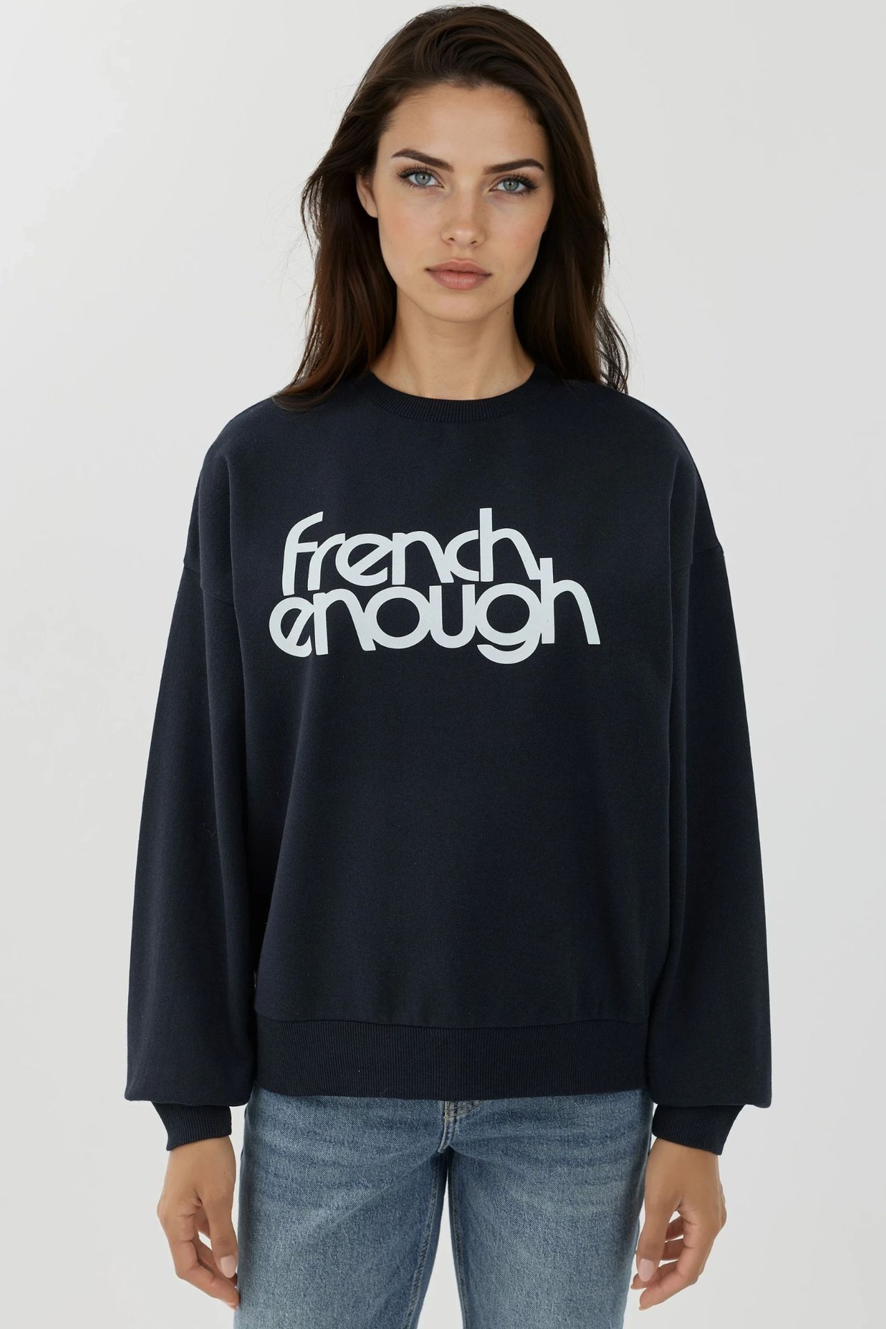 Printed Crew Neck Long Sleeve Raised Sweatshirt 4
