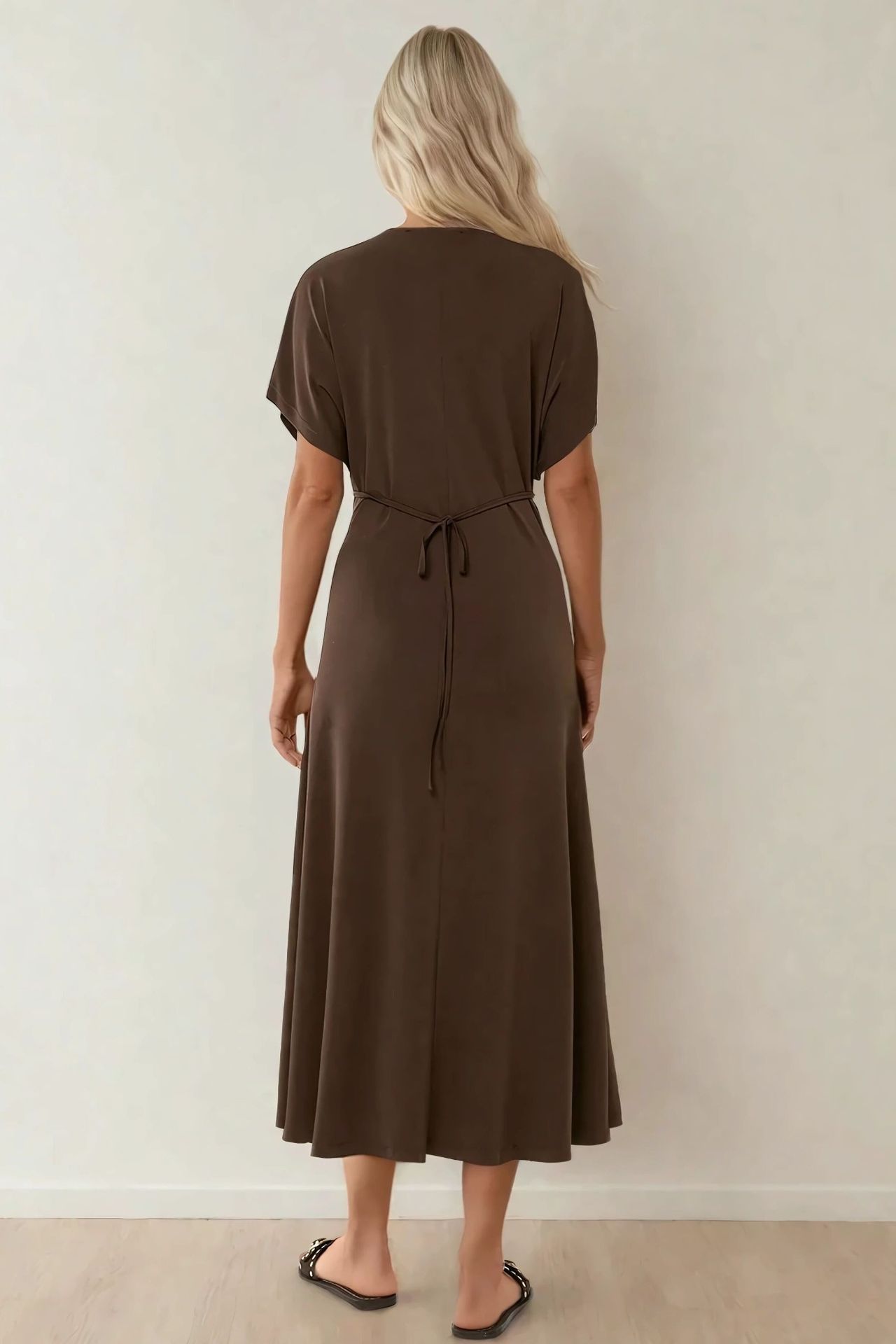 A-Form Fit Crew Neck Midi Dress