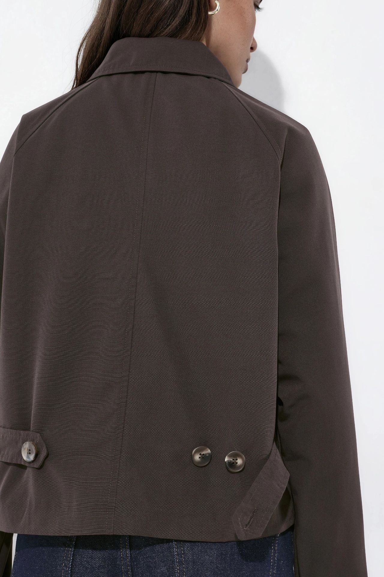 Buttoned Jacket with Plaid Lining 6
