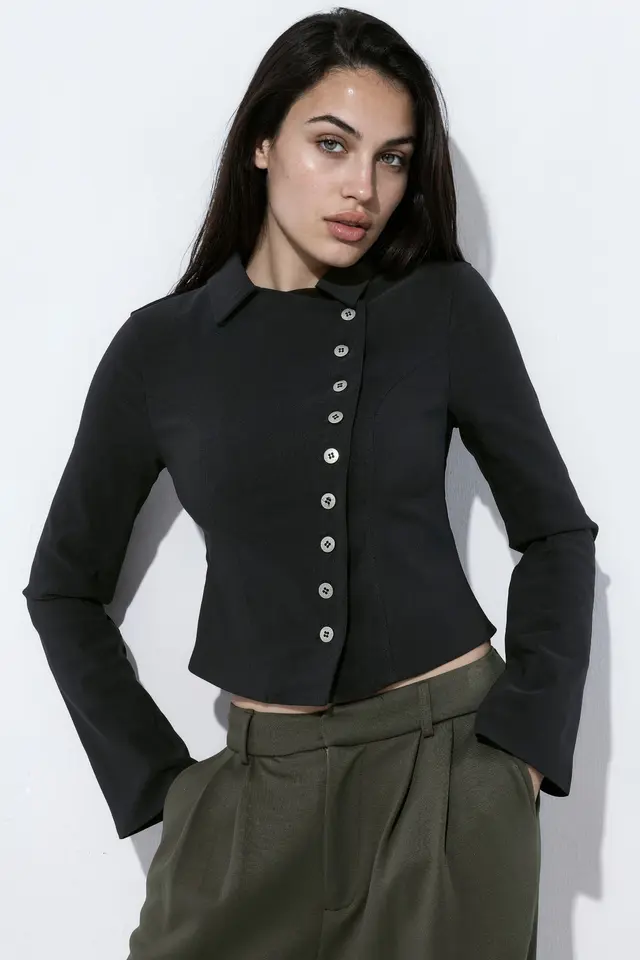Buttoned Wrap Shirt