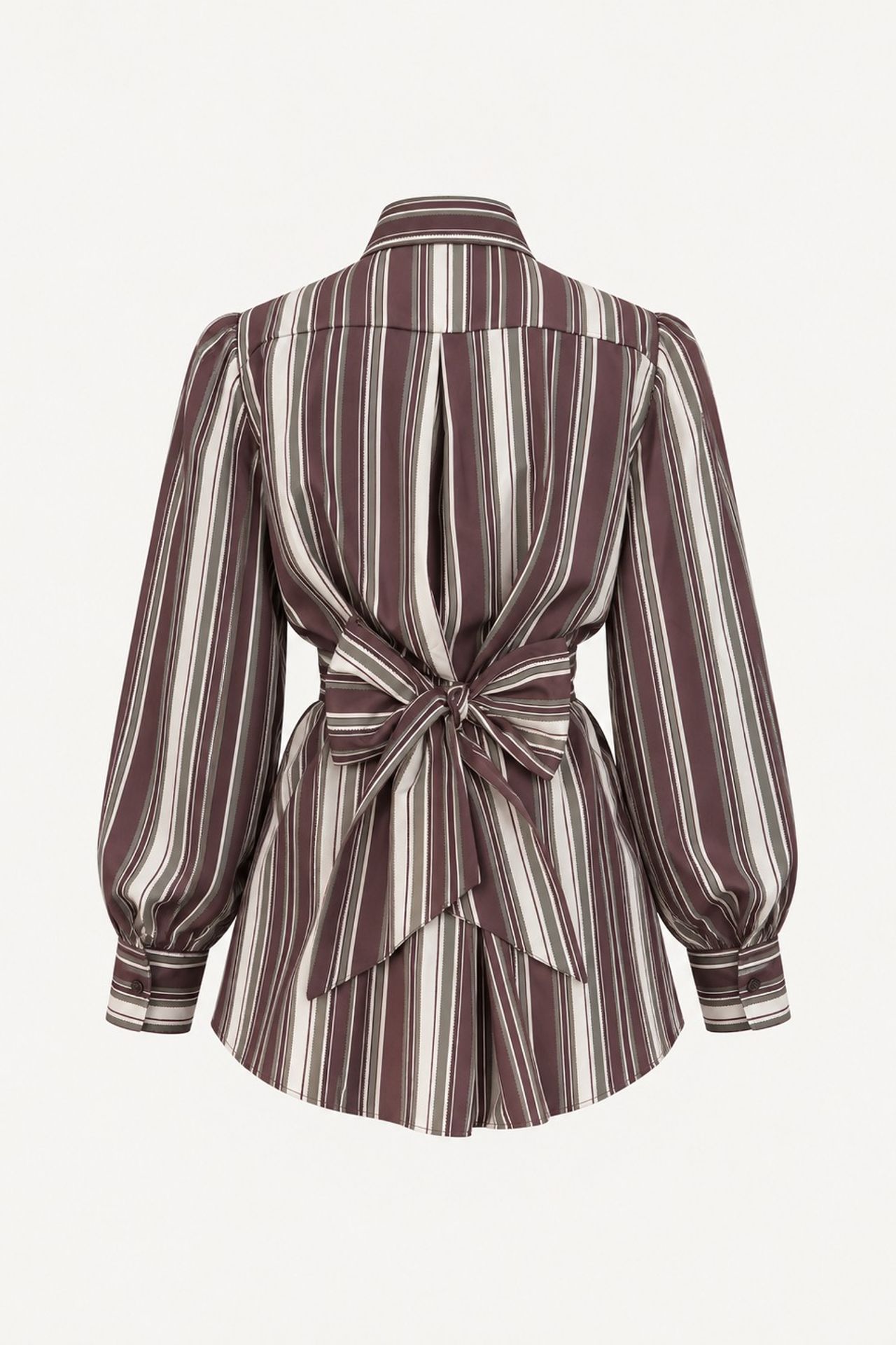 Striped Shirt with Tie Detail 5