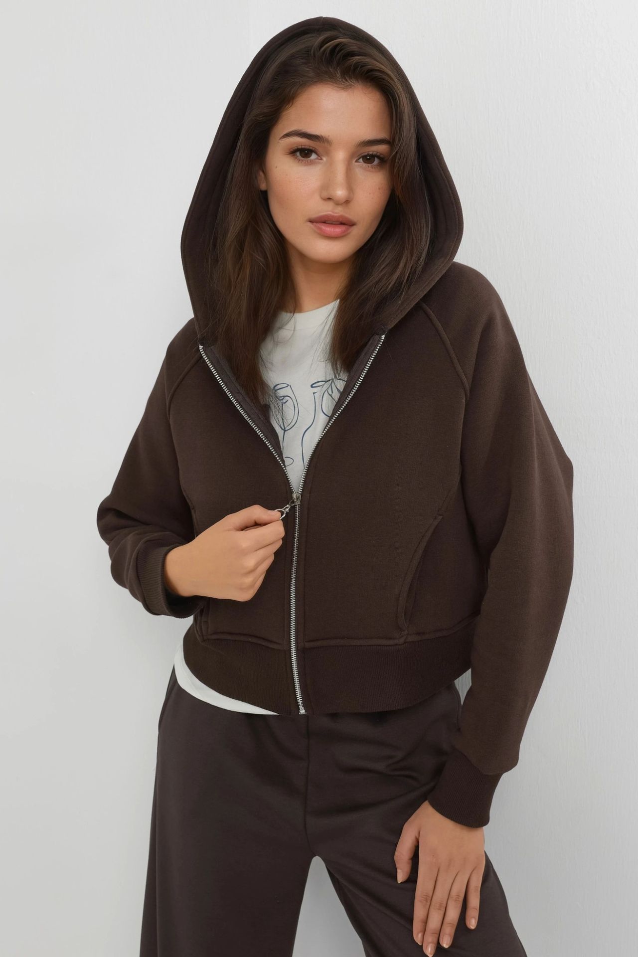Relaxed Fit Zippered Hoodie 1