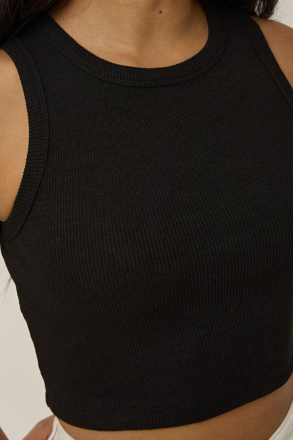 Halter Neck Knitted Crop Tank Top