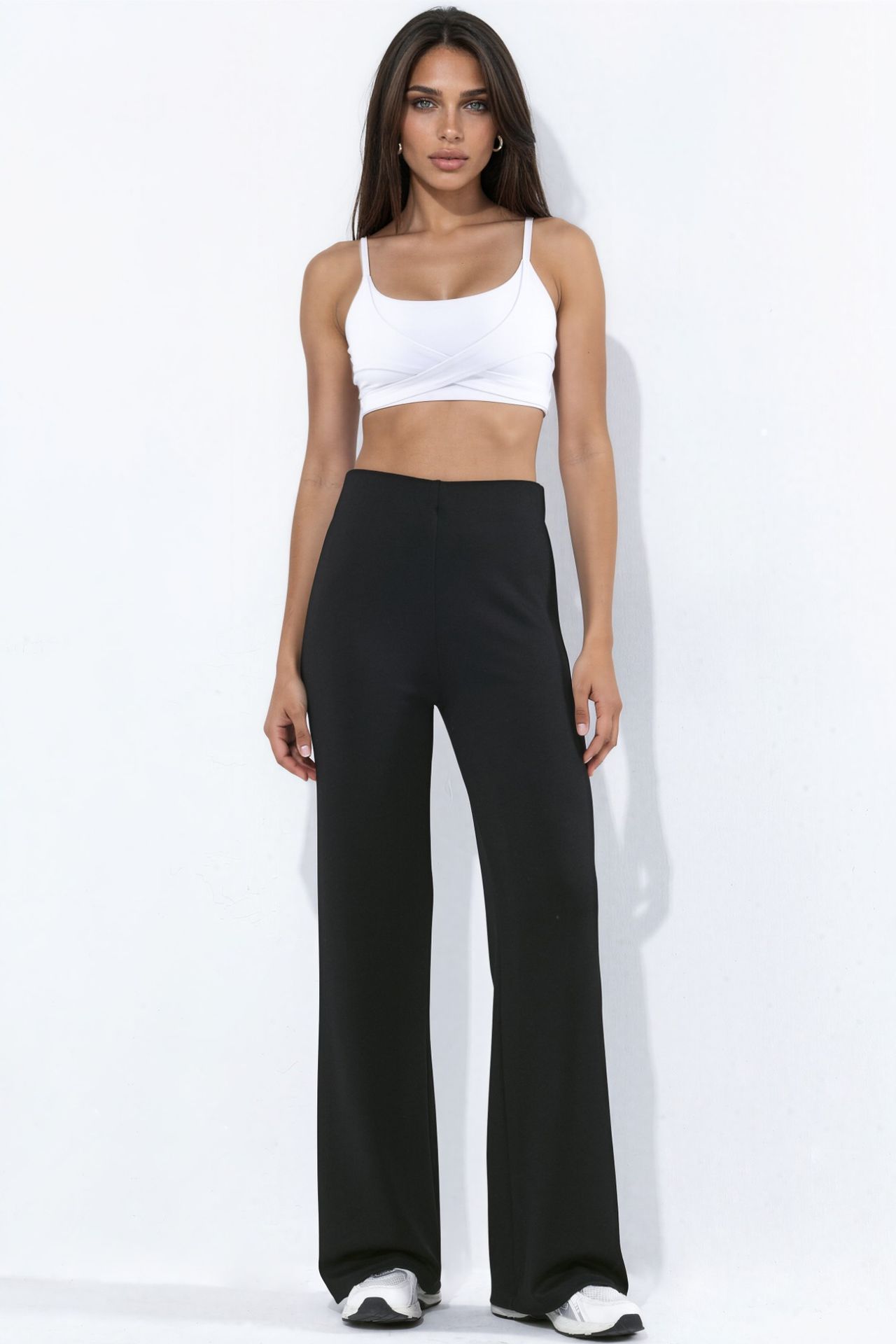 High Waist Straight Modal Touch Trousers
