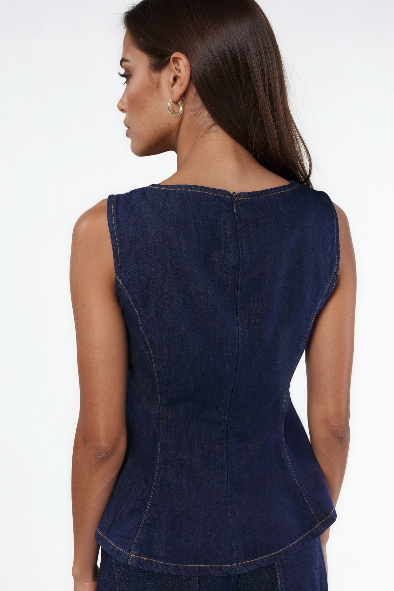 Denim Peplum Top 3