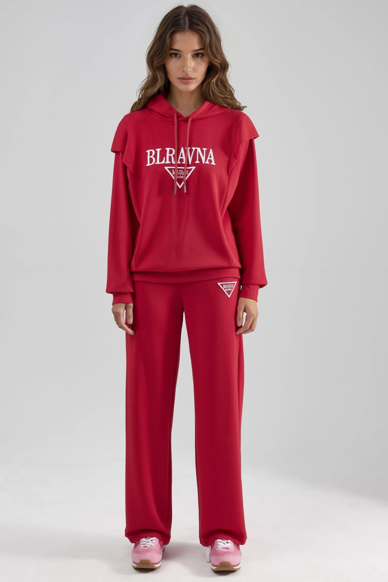 Modal Touch Embroidered Hooded Two-Piece Set Bersan Collection 8