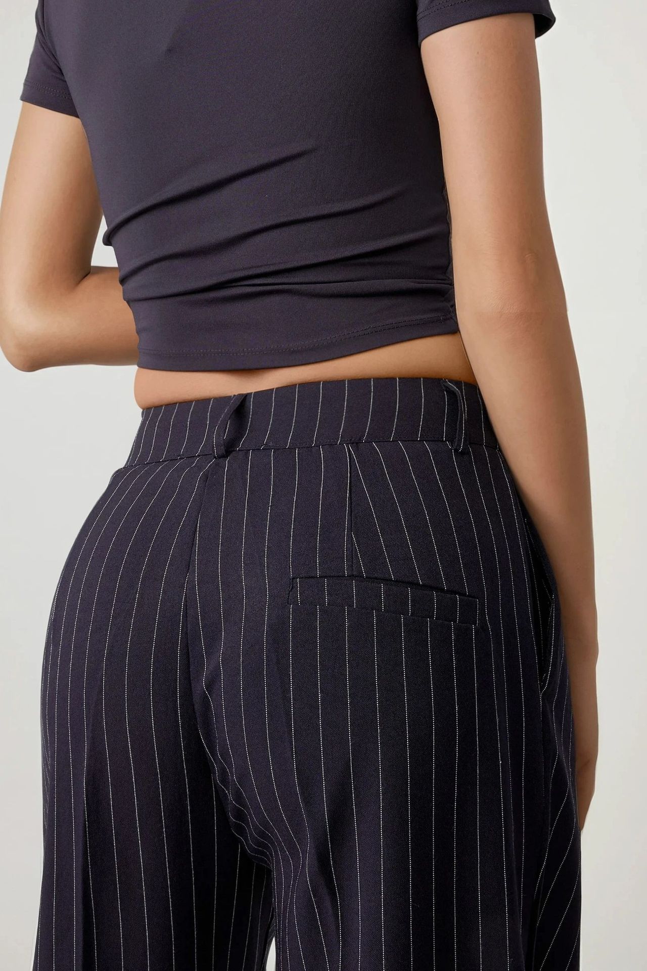 Striped Wide Leg Pleated Palazzo Pants