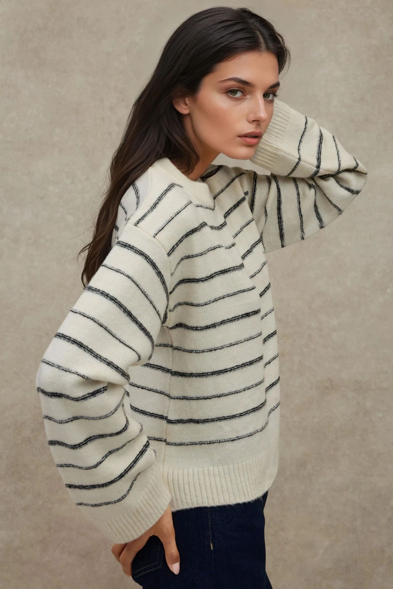 Striped Crew Neck Soft Touch Sweater 6