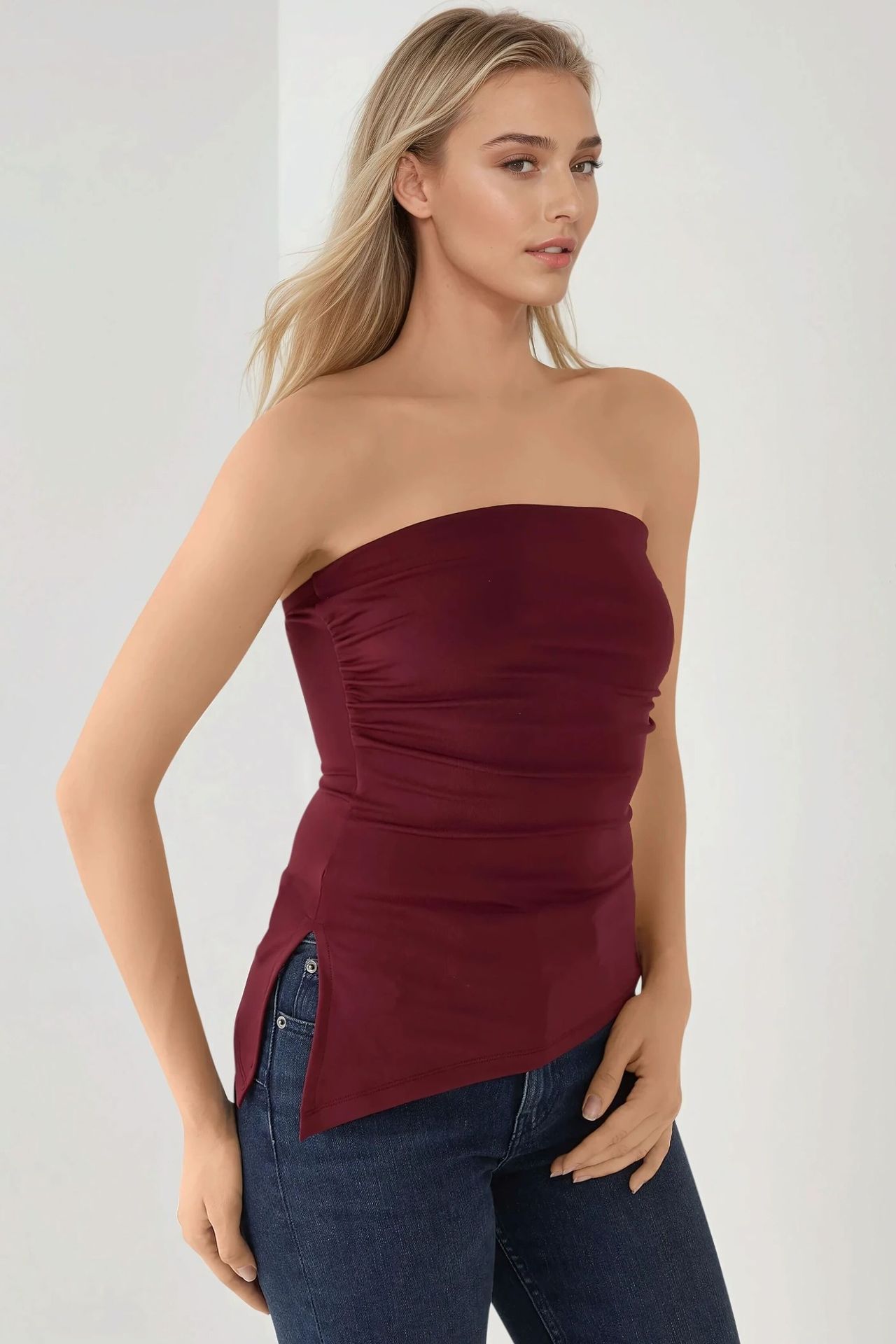Strapless Slim Fit Knitted Top