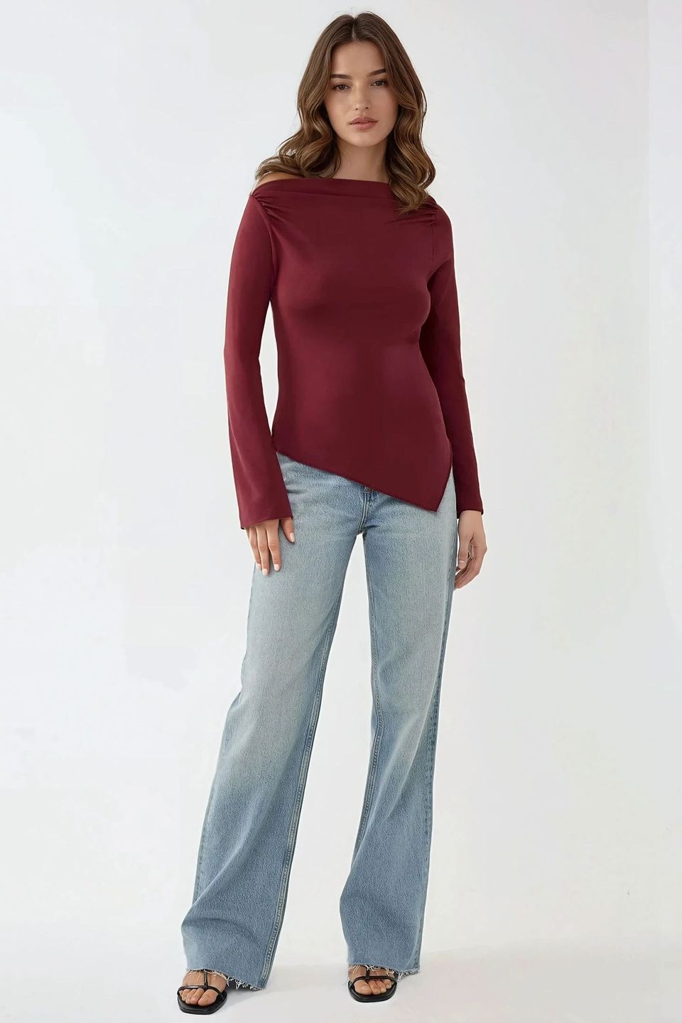 Asymmetric Ribbed Top with Slit
