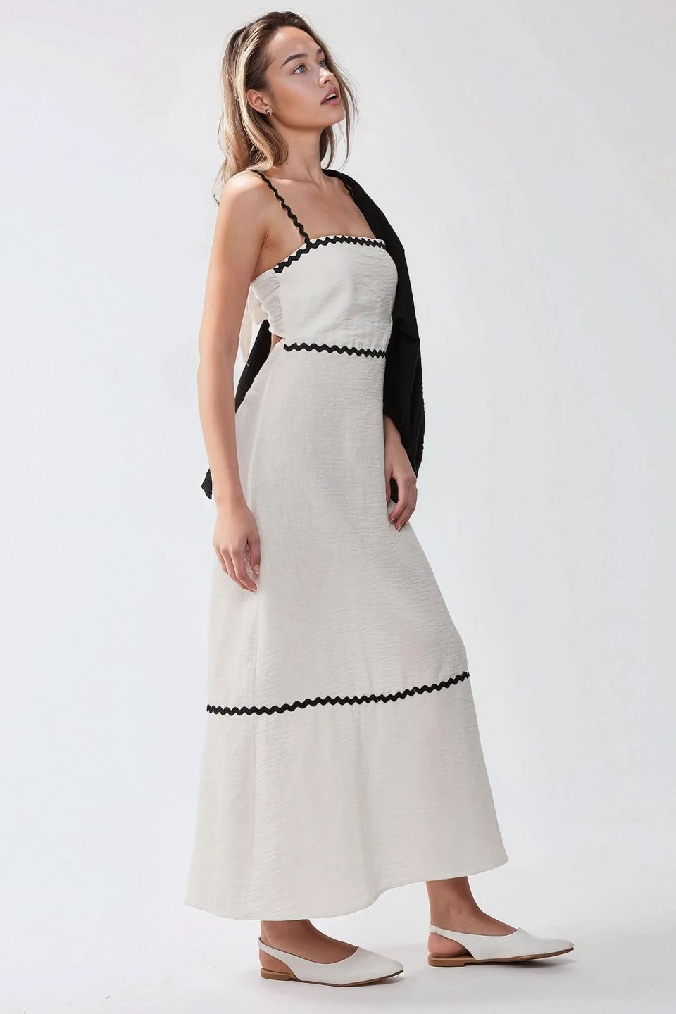 Square Collar Maxi Dress