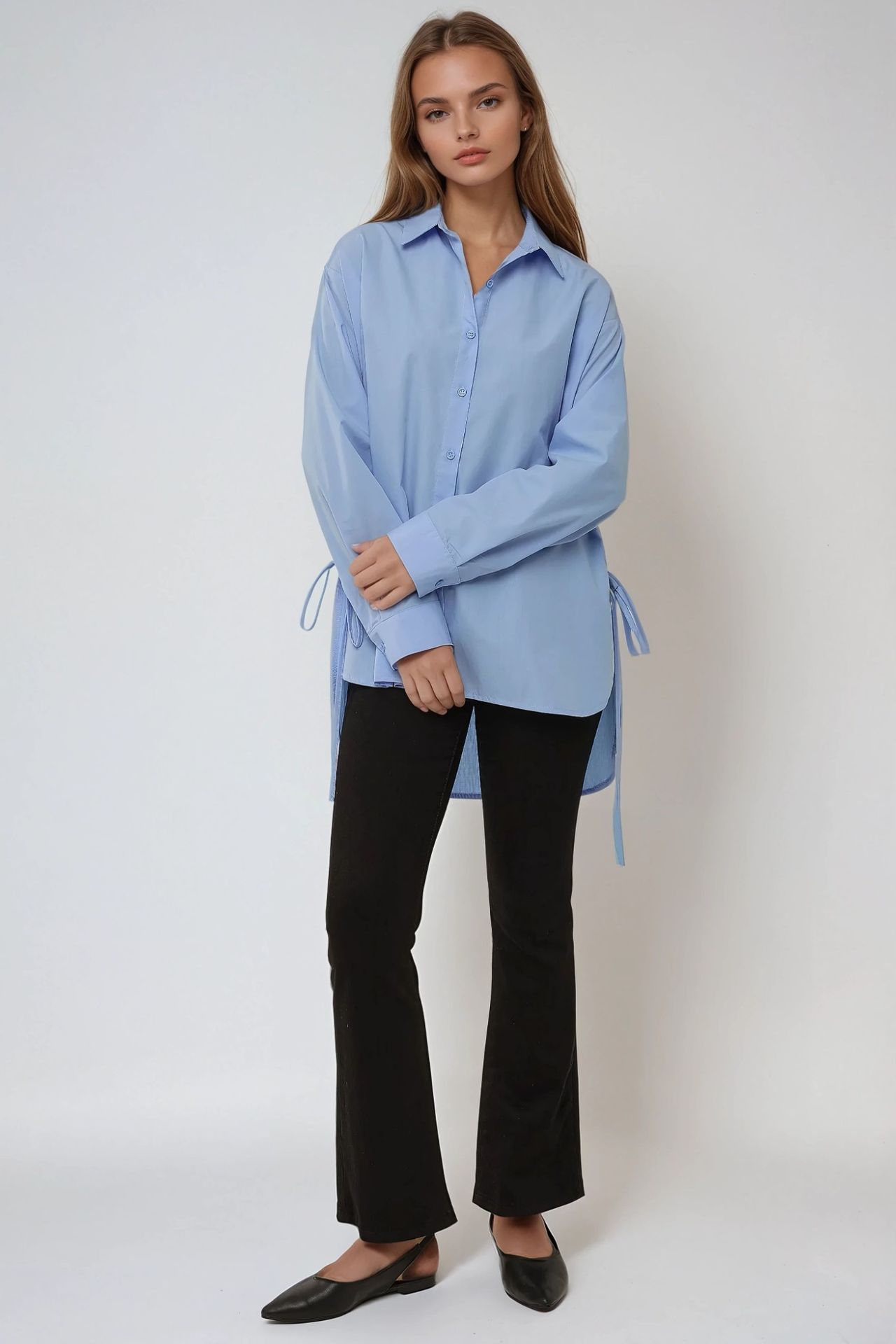 Long Sleeve Shirt with Tie-up Detail