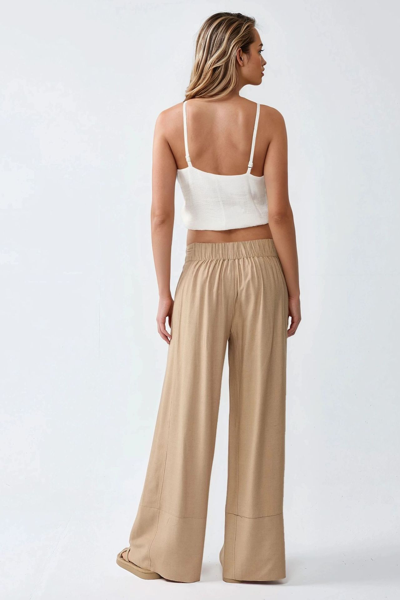 Wide Leg Elastic Waist Pants