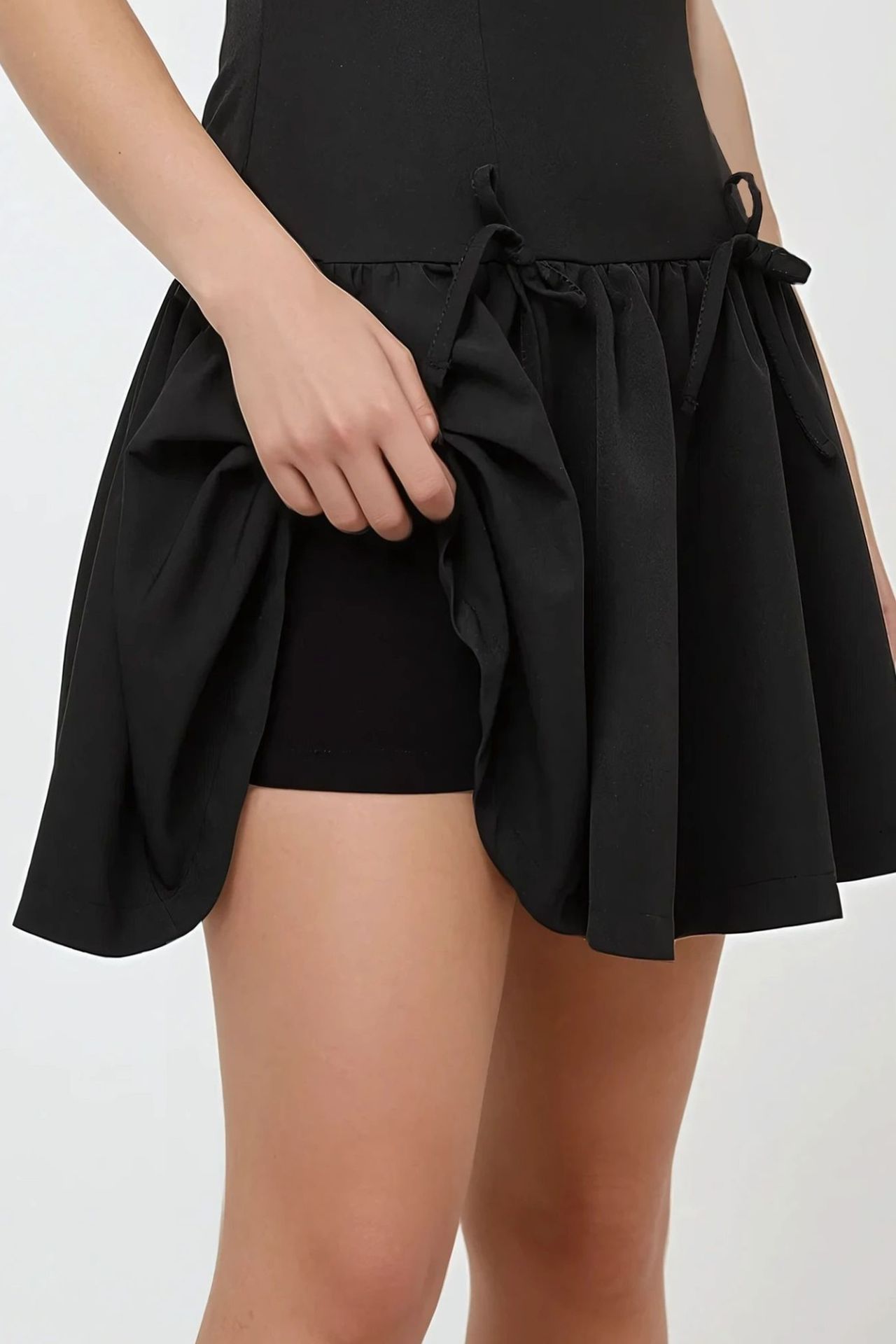 Fitted Mini Dress with Bow Details