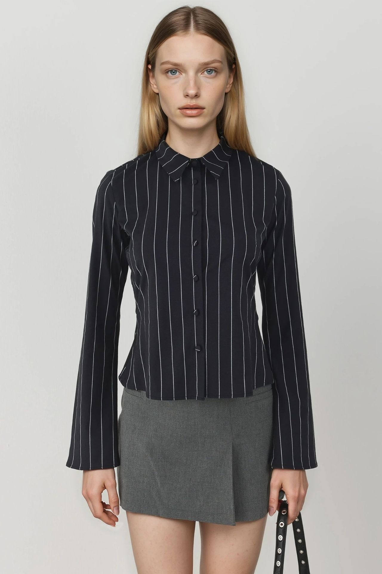 Fitted Striped Button-Up Shirt 6