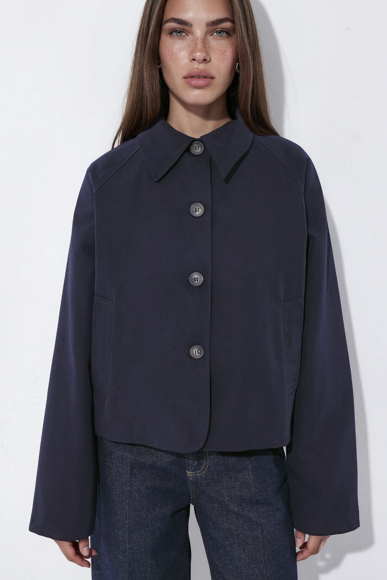 Buttoned Jacket with Plaid Lining 7