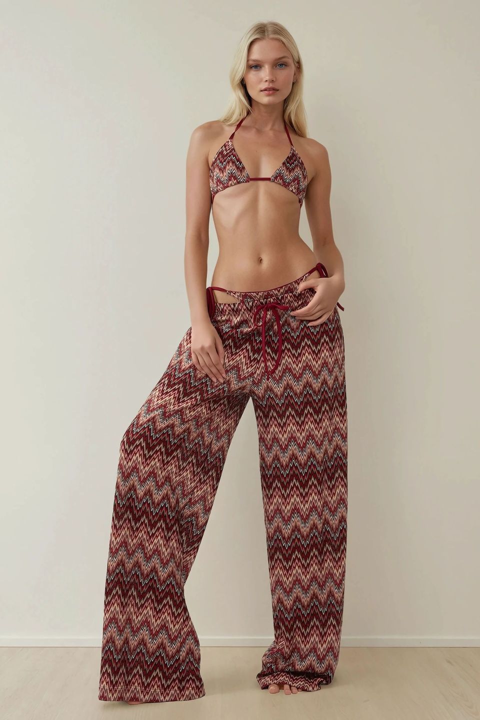 Wide Leg Colourful Knitted Pants