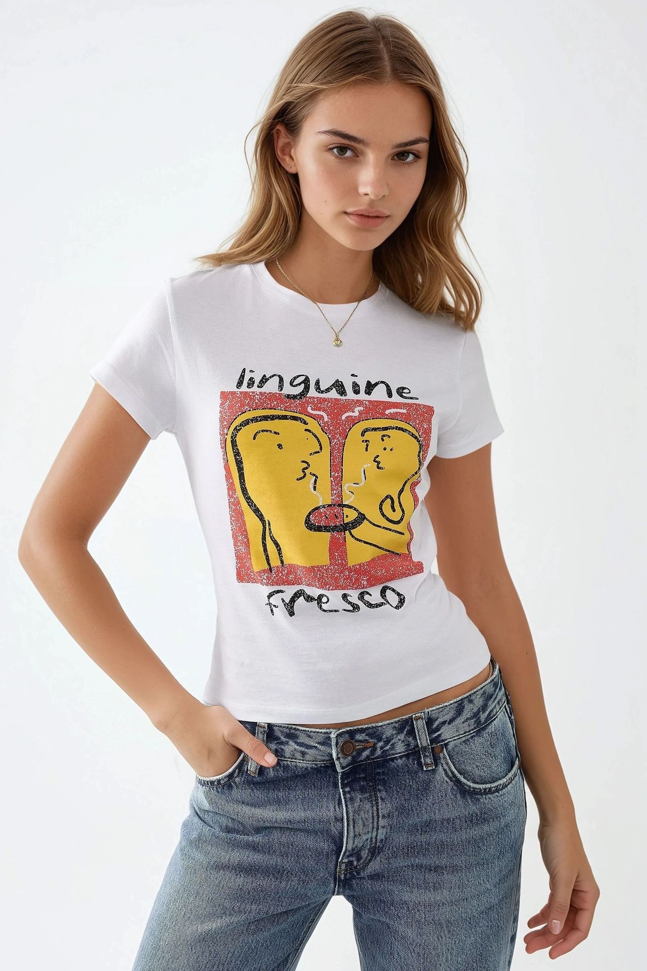 Slim Fit Printed Crew Neck T-Shirt