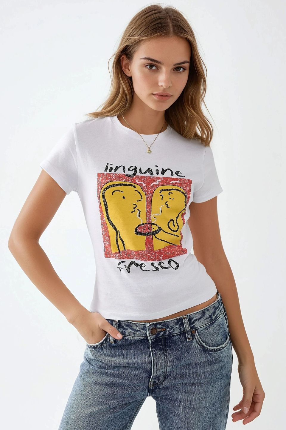 Slim Fit Printed Crew Neck T-Shirt