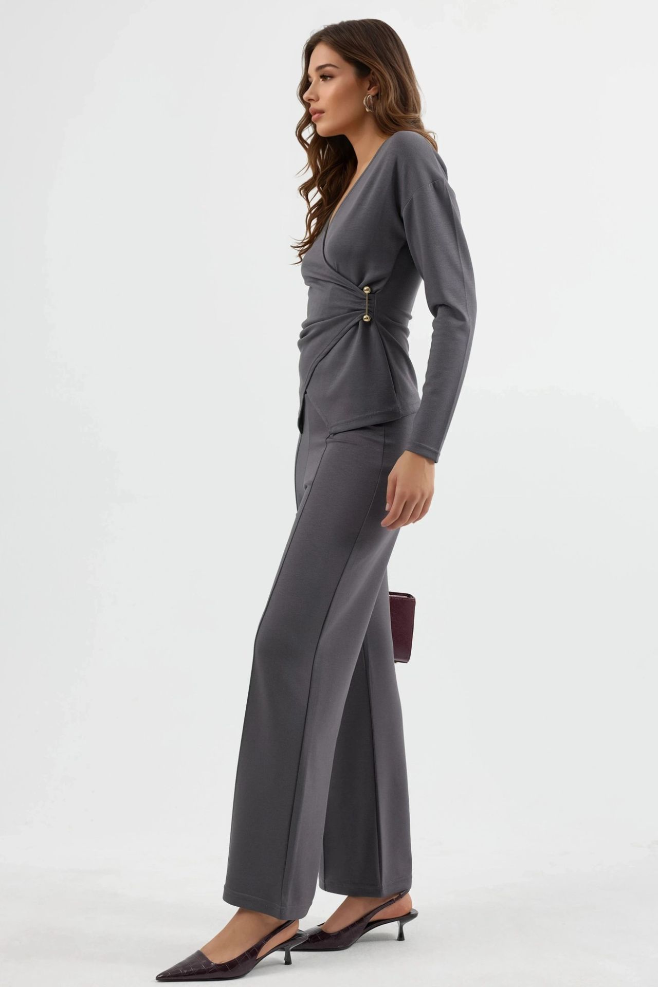 Accessory Detail Blouse & Pants Two-Piece Set Bersan Collection 2