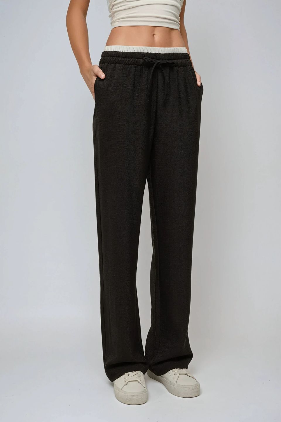 Wide Leg Elastic Waist Pants