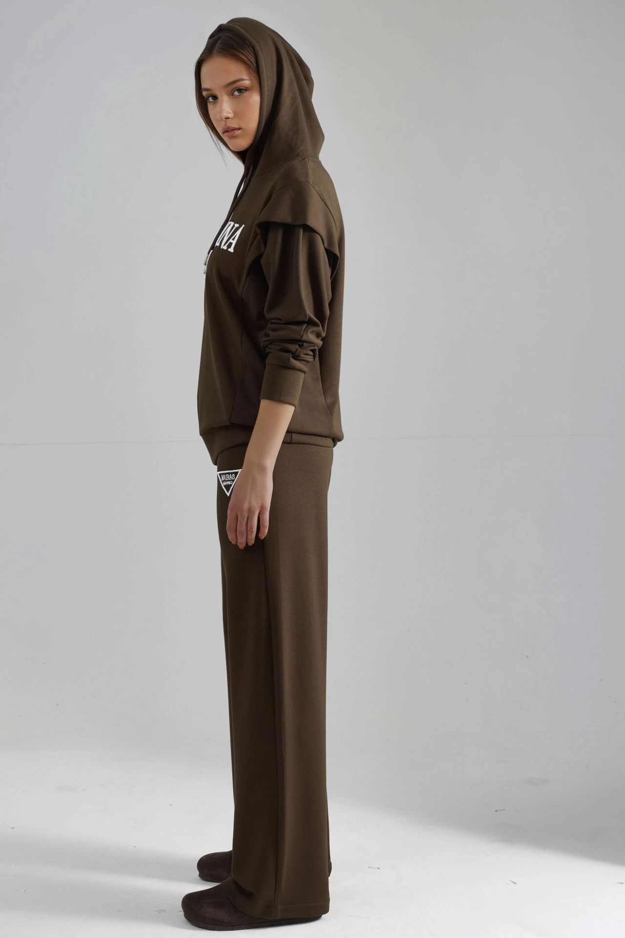 Modal Touch Embroidered Hooded Two-Piece Set Bersan Collection 3