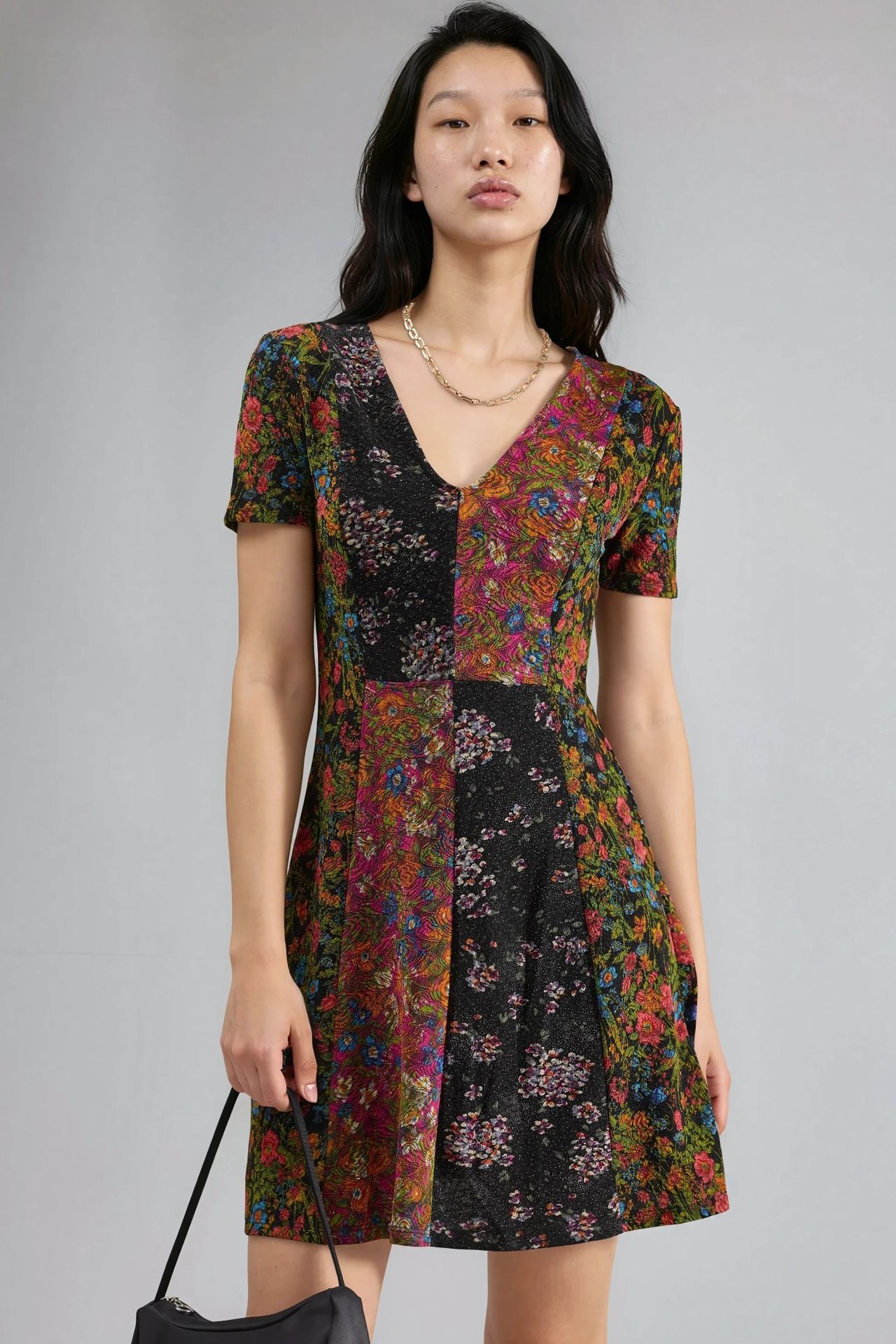 Floral V-Neck A-Line Mini Dress Ellie Collection 1