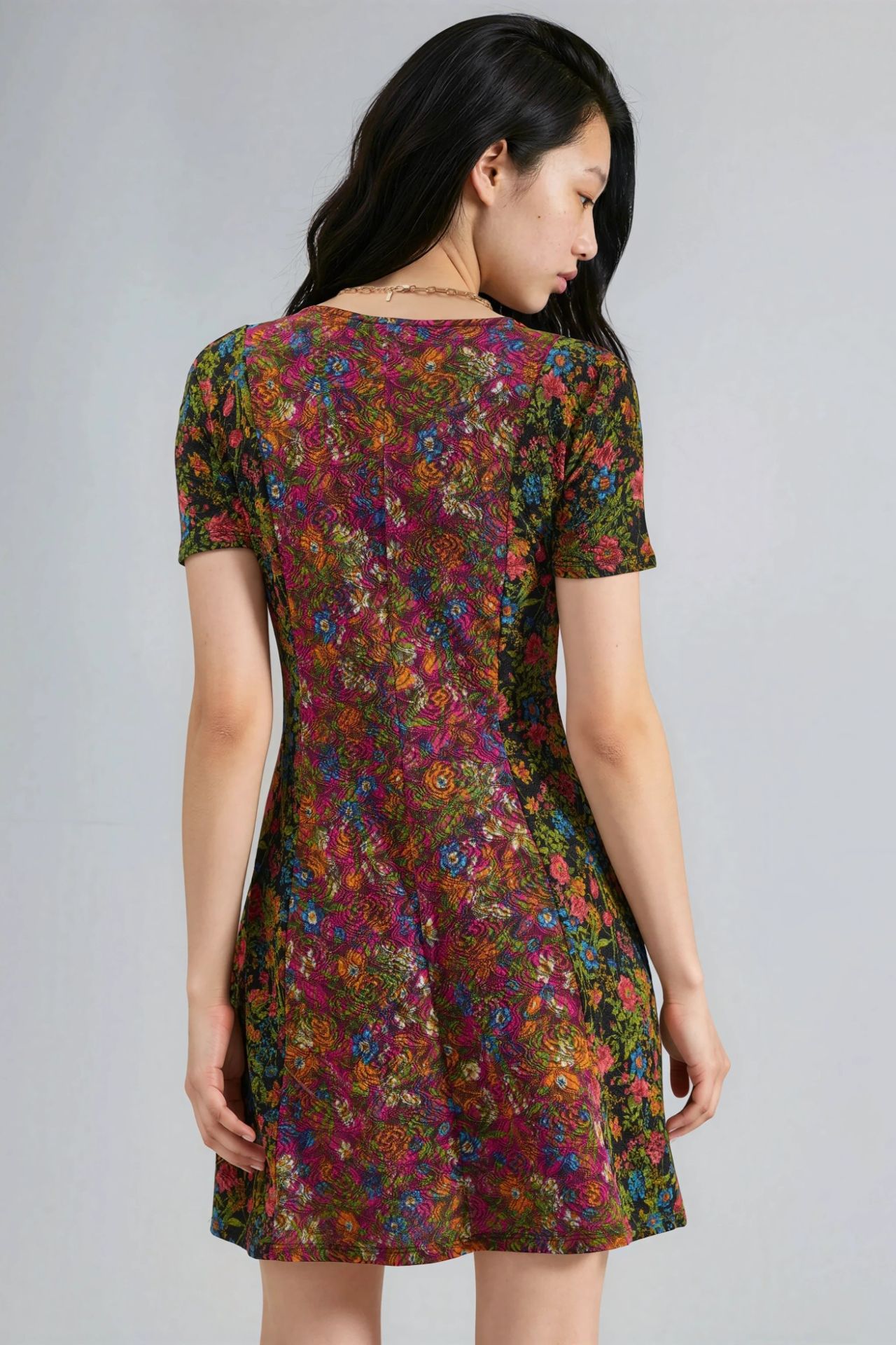 Floral V-Neck A-Line Mini Dress Ellie Collection 3