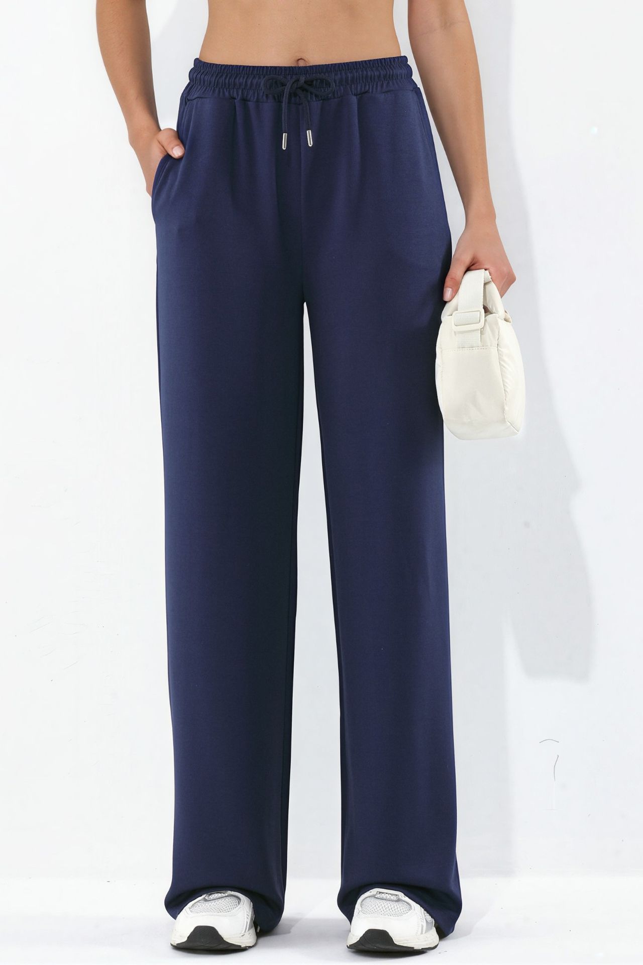 Modal Touch Basic Sweatshirt & Wide Leg Pants Two-Piece Coord Set 4