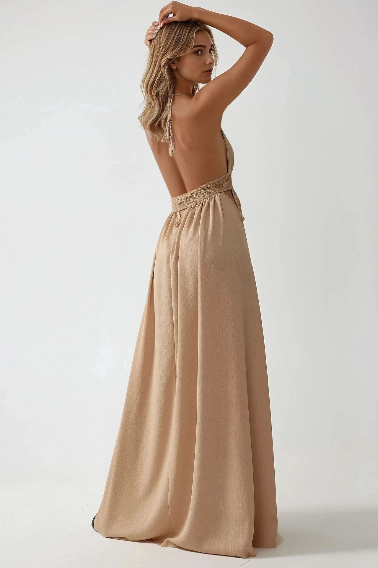 V-Neck A-Line Maxi Dress