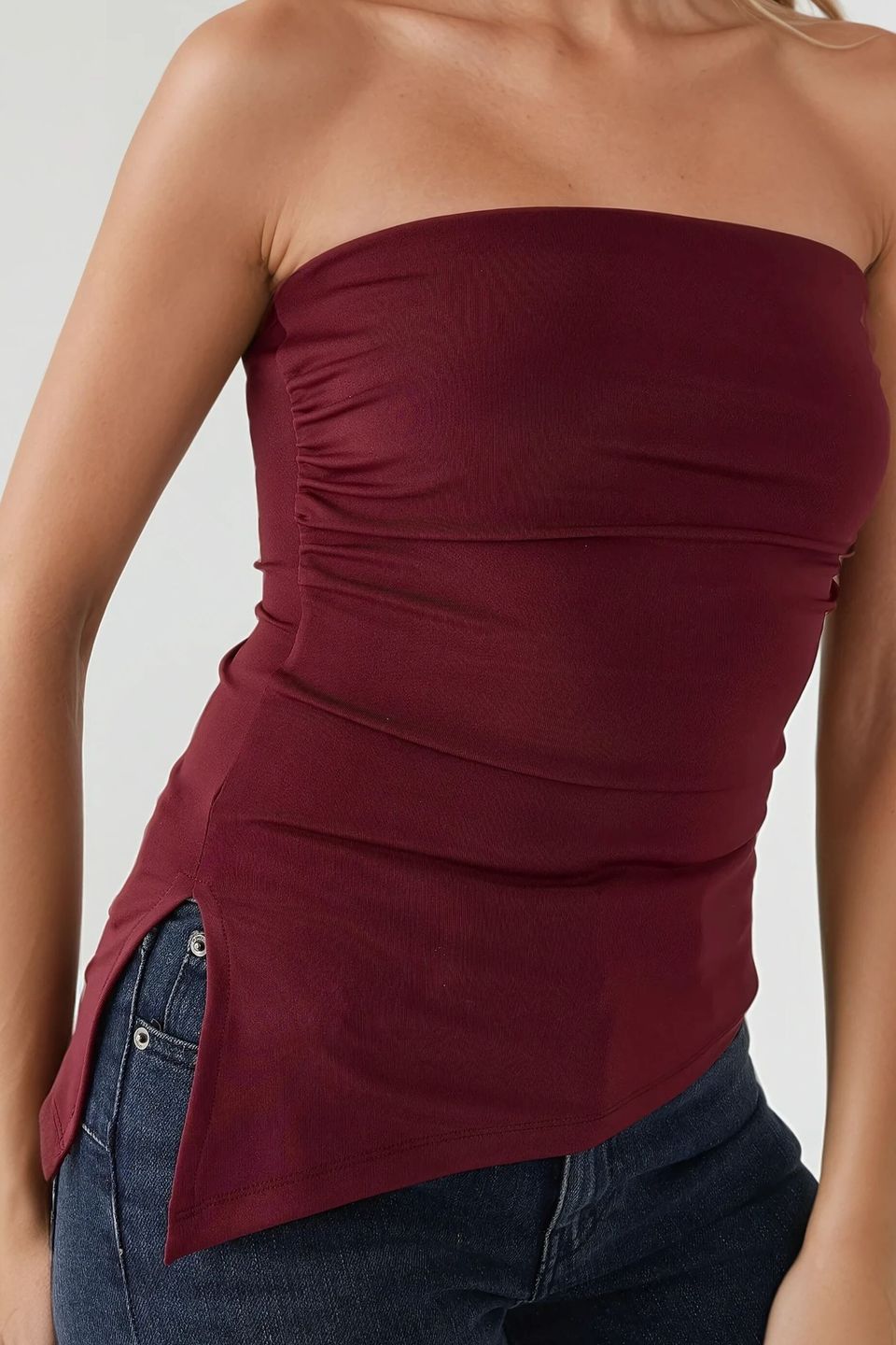 Strapless Slim Fit Knitted Top