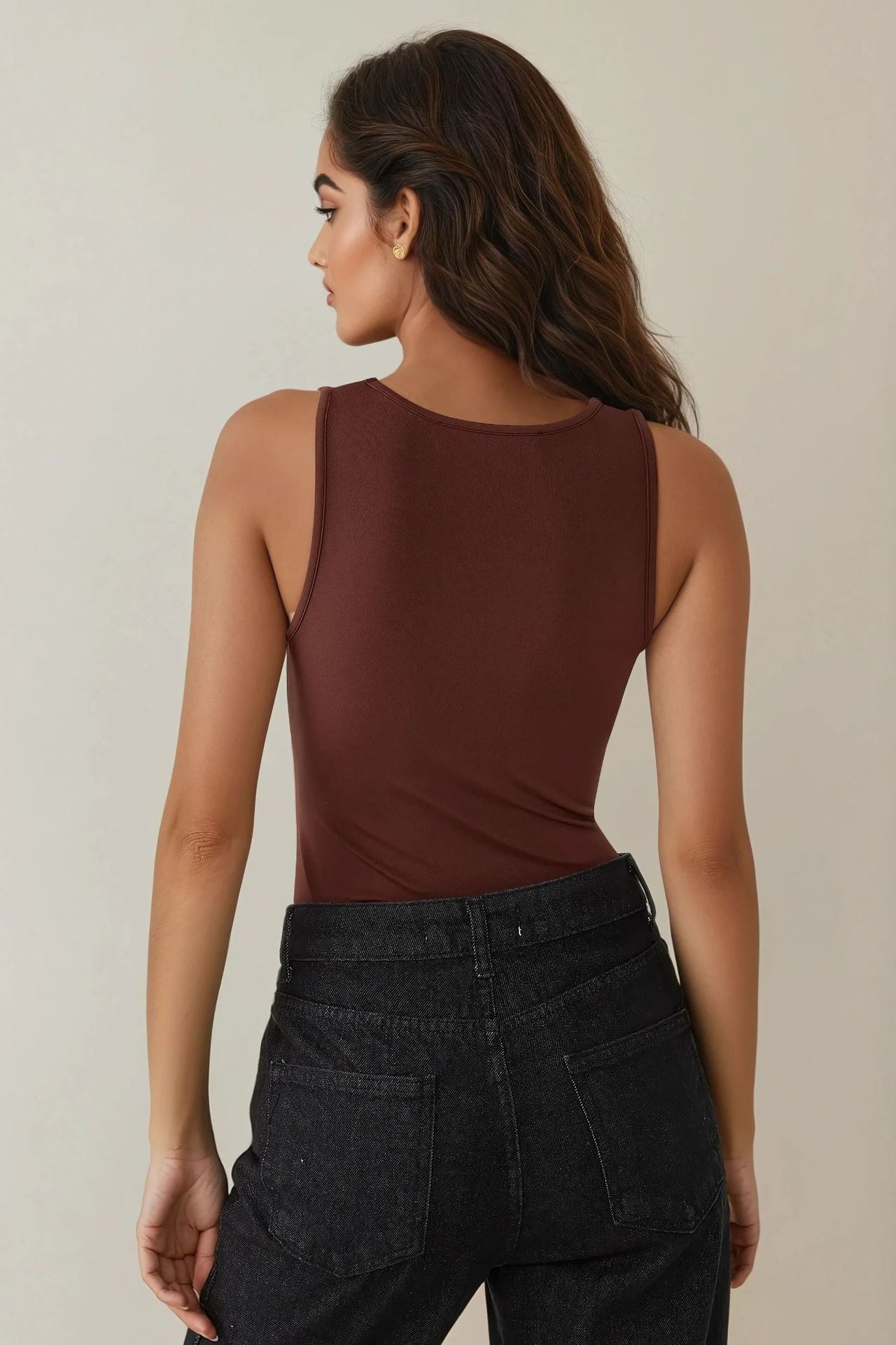 Slim Fit Square Collar Textured Top