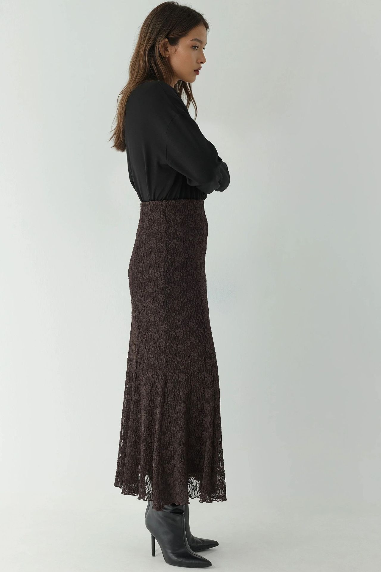 High Waist Lace Maxi Skirt 4