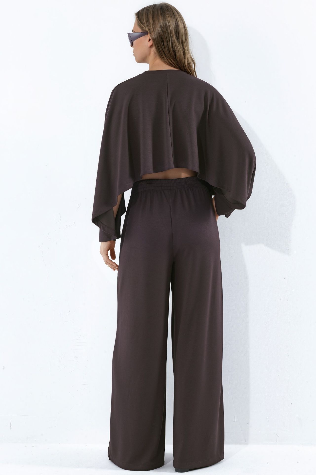Modal Touch Oversized Bolero Top & Palazzo Pants Knit Set 4