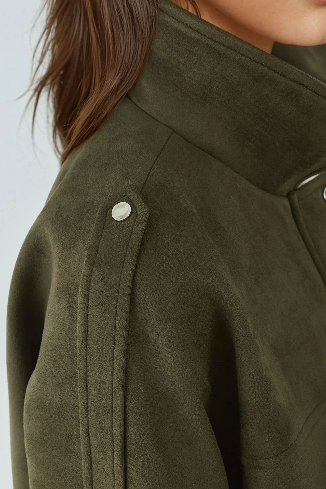 Soft Textured Suede Bomber Jacket 6