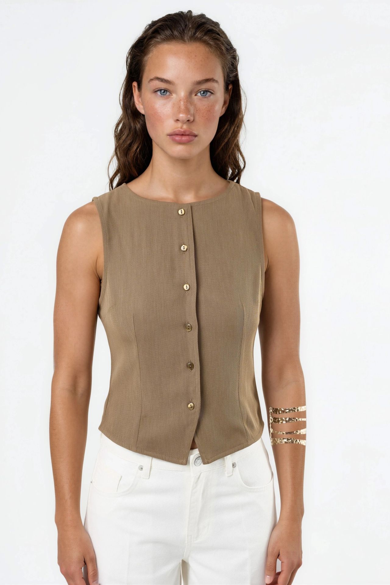 Buttoned Sleeveless Top 6